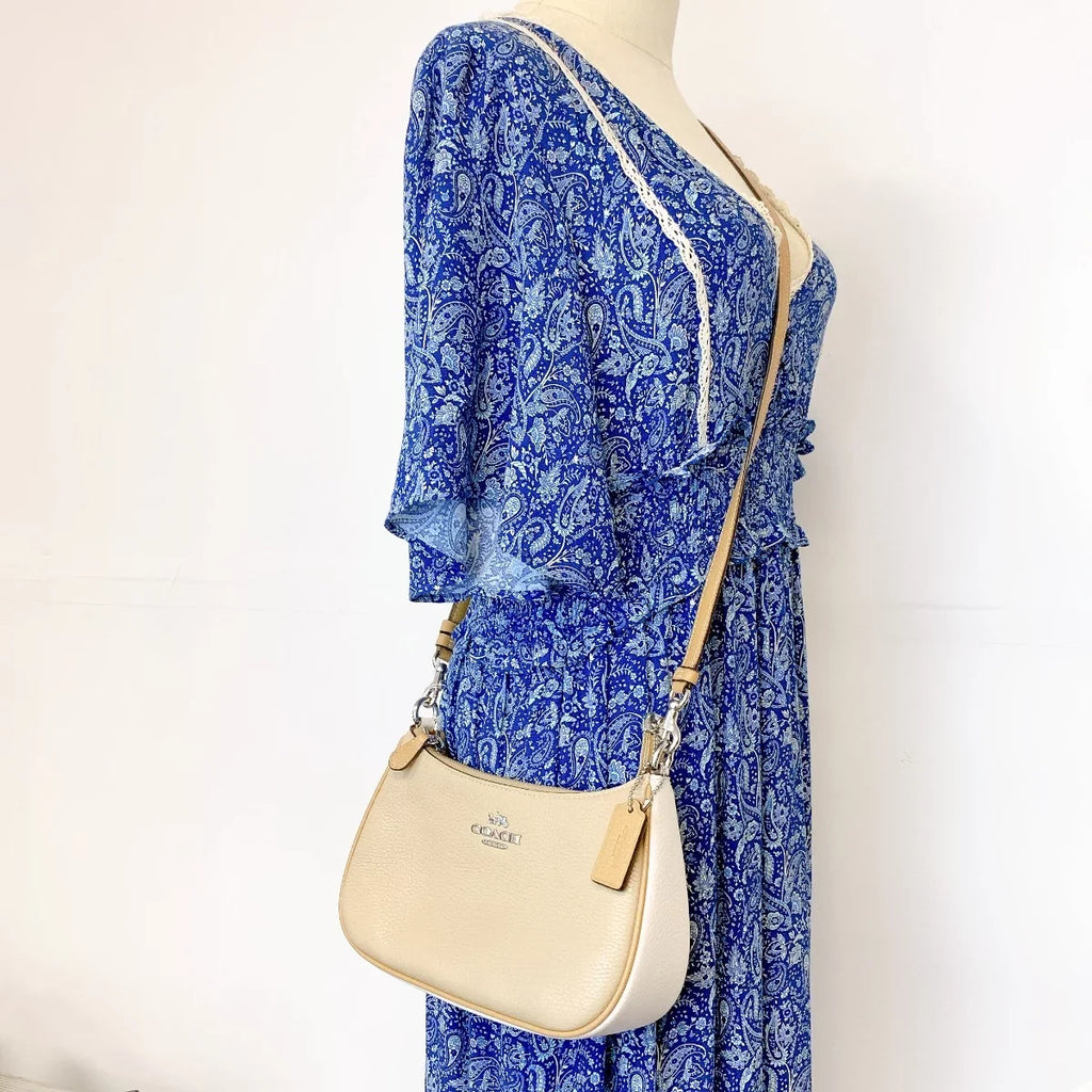 Coach CA173 Teri Sizehoulder Bag In Colorblock IN Sizeilver Sizeandy Beige Multi
