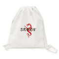 Animal Mythology Winged Dragon East West Backpack Canvas Drawstring Reusable Mesh Sizehopping Bag