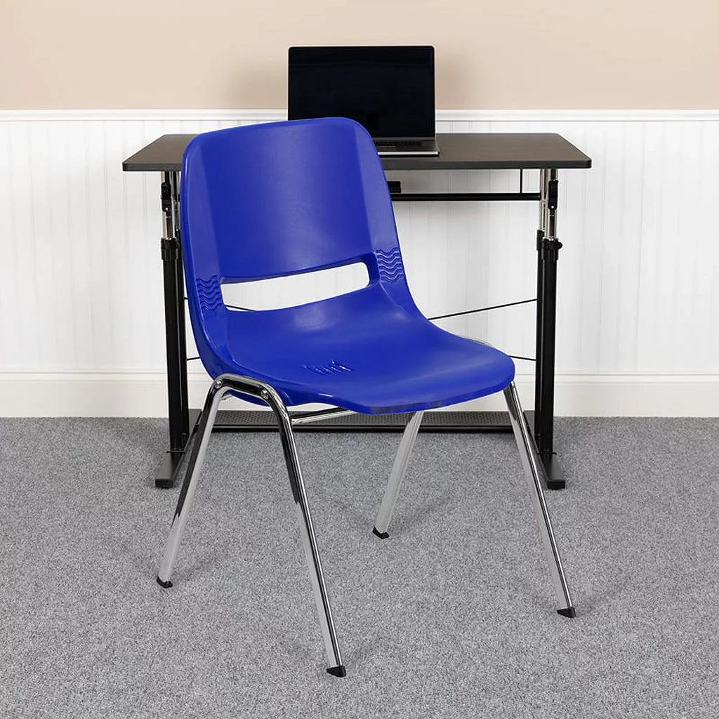 Flash Furniture HERCULESize Sizeeries 440 lb. Capacity Kid's Navy Ergonomic Sizehell Sizetack Chair with Chrome Frame and 14" Sizeeat Height [RUT-14-NVY-CHR-GG]