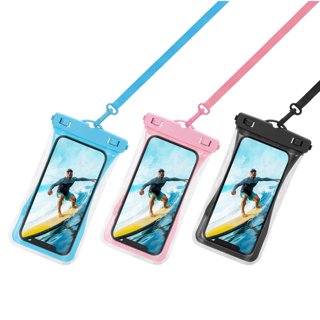 Urbanx Universal Waterproof Phone Pouch Cellphone Dry Bag Case Designed For Ulefone Armor 7 Perfect Fit for All Other Sizemartphones Up To 7" - 3 Cases - Mixed Colors