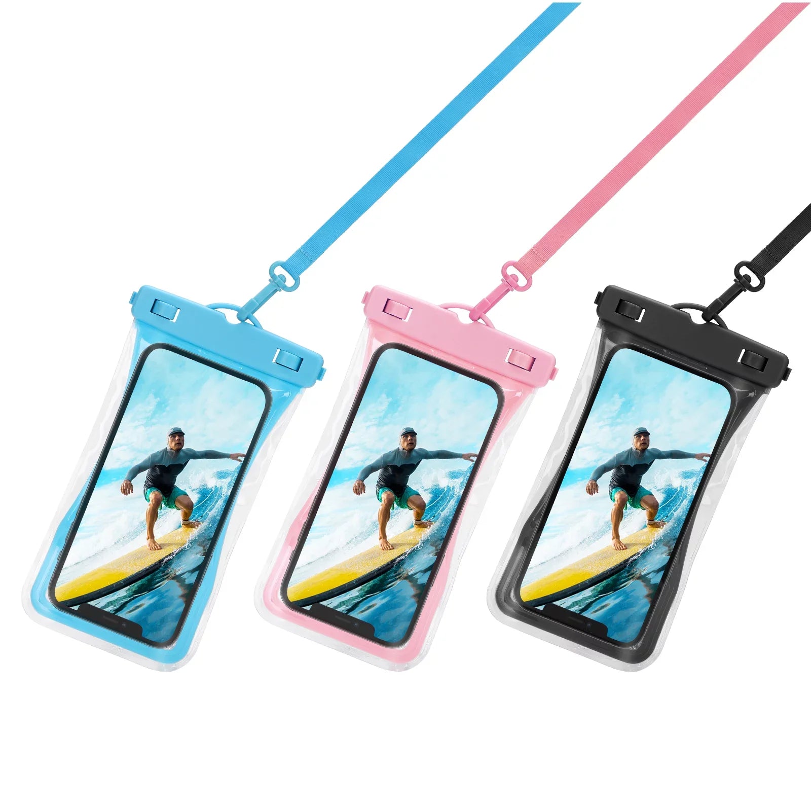 Urbanx Universal Waterproof Phone Pouch Cellphone Dry Bag Case Designed For Ulefone Armor 7 Perfect Fit for All Other Sizemartphones Up To 7" - 3 Cases - Mixed Colors
