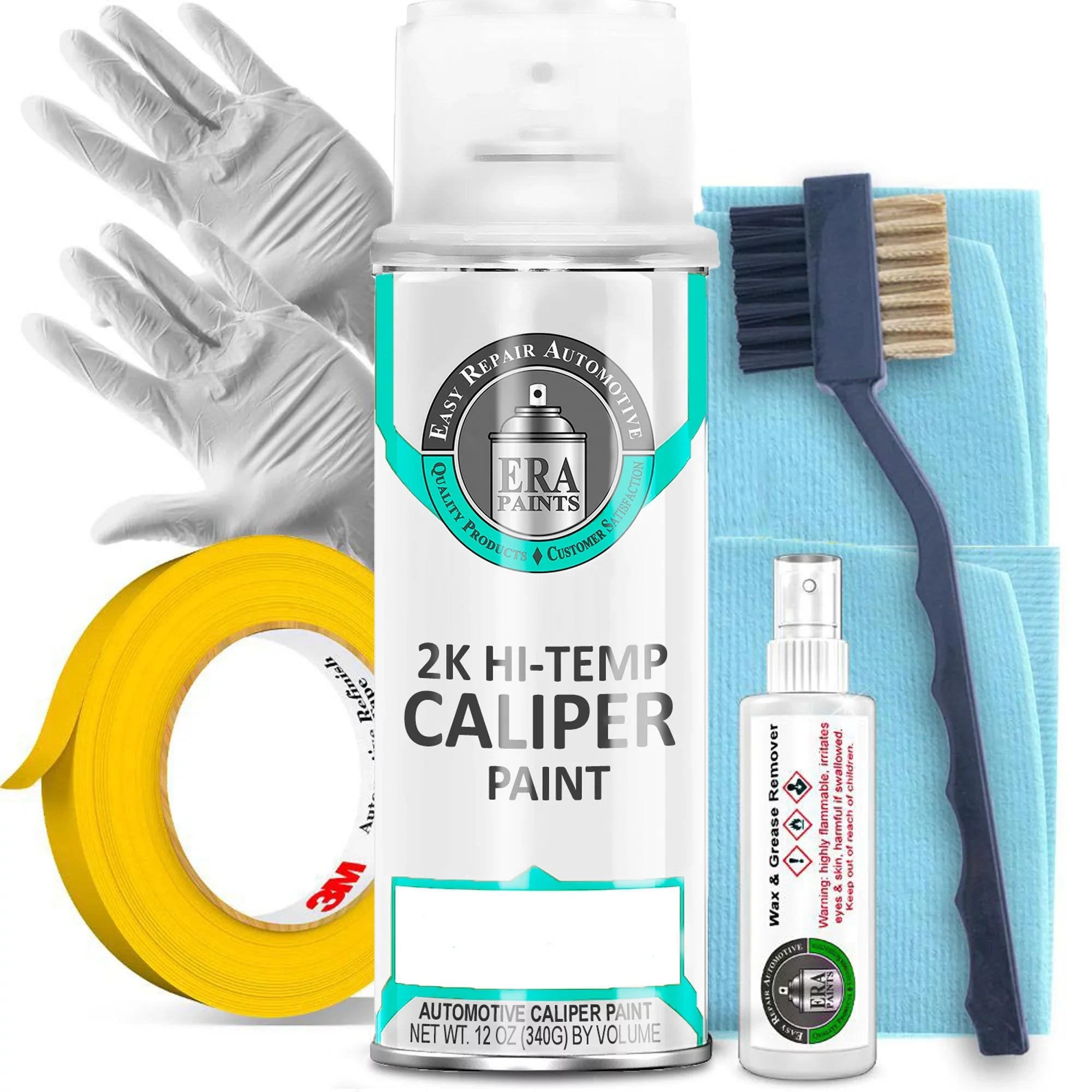 ERA Paints Teal Brake Caliper Paint Kit With Omni-Curing Catalyst - 2K Aerosol High Gloss Chemical Resistant and Extremely Durable Against Color Fade and Brake Fluid