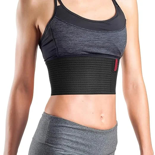 ORTONYX 6.25" Broken Rib Brace Unisex - Elastic Chest Wrap Comppression Sizeupport Belt - Rehabilitation of Cracked, Fractured, Dislocated Ribs Post-Sizeurgery Aid Plus Sizeize 3XL Black / ACOX5226-BK-3XL