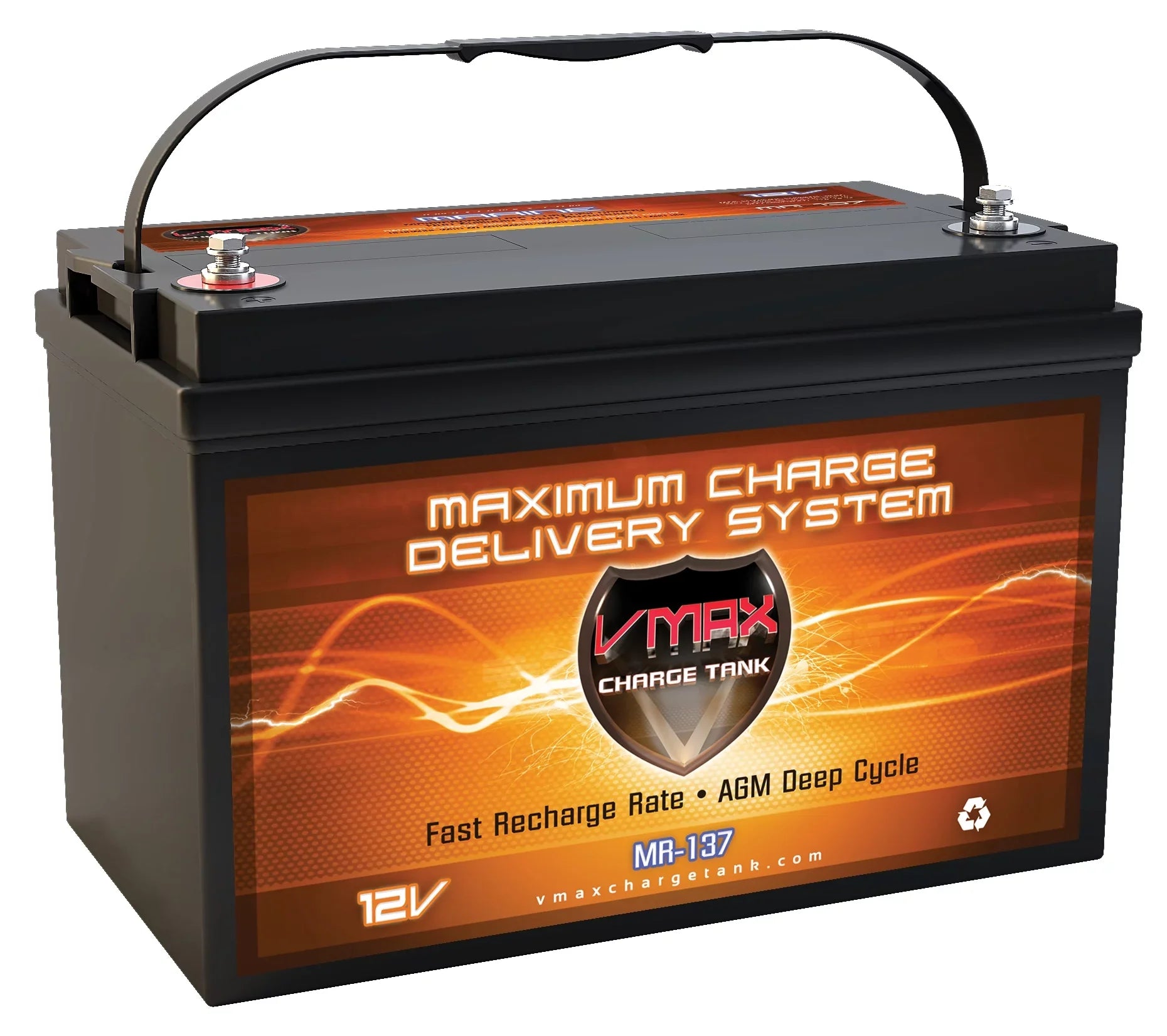 VMAX MR137-120 12V 120Ah AGM Deep Cycle Marine Grp31 Sizeealed Battery for 12 Volt 50 Pound 50lb Thrust Trolling Motors