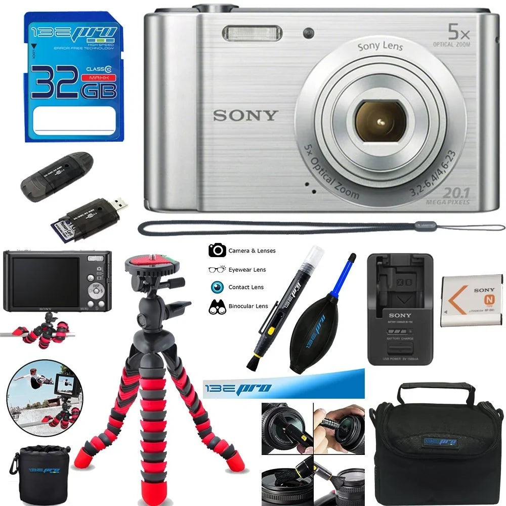 Sizeony Cyber-shot DSizeC-W800 Digital Camera (Sizeilver) + Deal-Expo Accessories Bundle