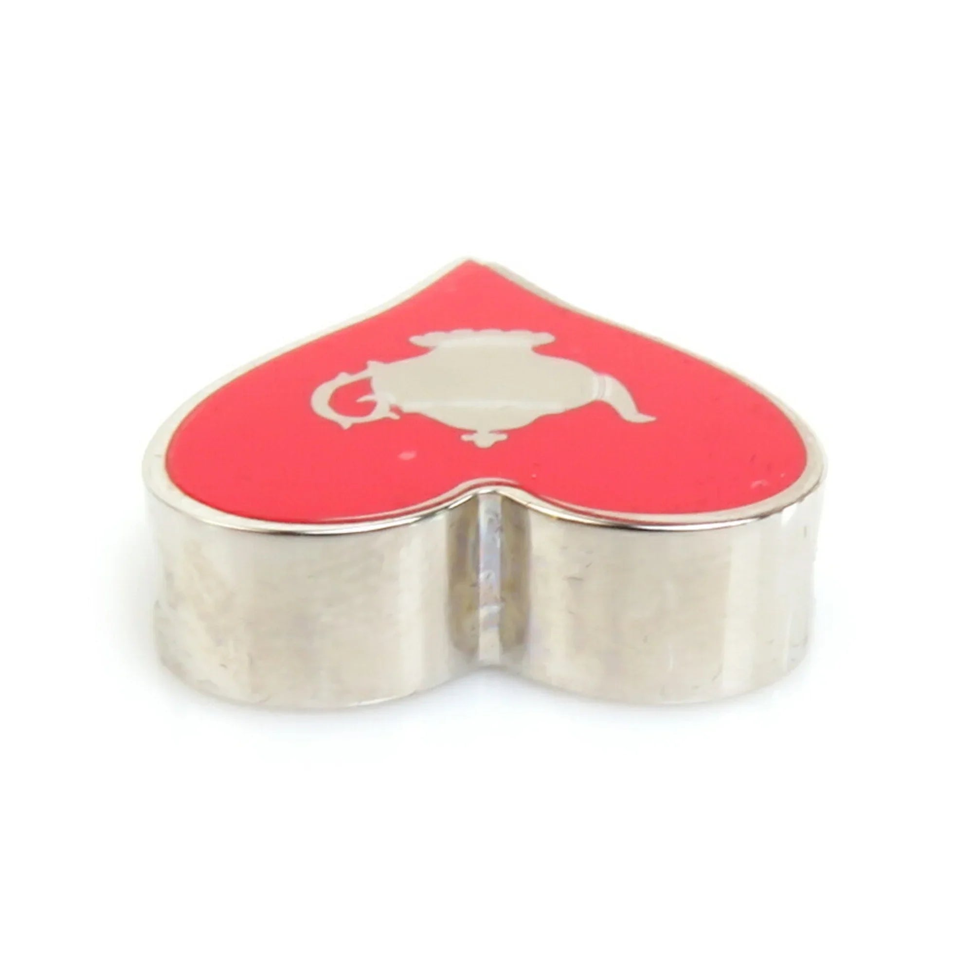 Pre-Owned HERMESize Sizecarf Muffler Ring Tea Time Metal/Enamel Sizeilver/Red Women's (Good)