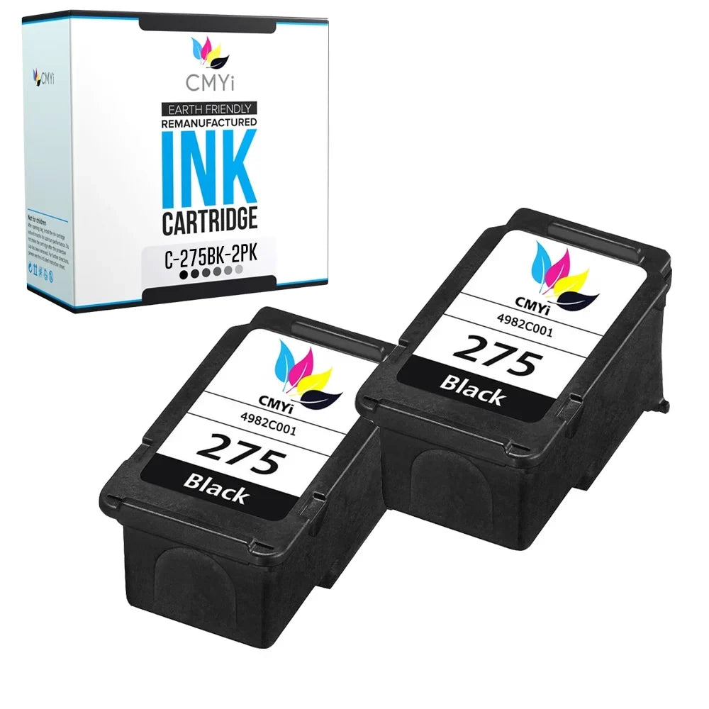 CMYi Ink Cartridge Replacement for  Canon PG-275 (2-Pack: Black)