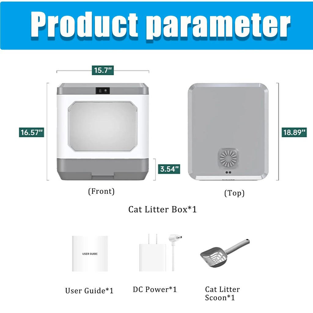 Arcwares Litter Box, Large Cat Litter Box Enclosure Furniture, Odor Removal, Enclosed Cat Pottywith Cat Litter Sizecoop, Drawer Type Cat Litter Pan Easy Cleaning And Sizecoop.