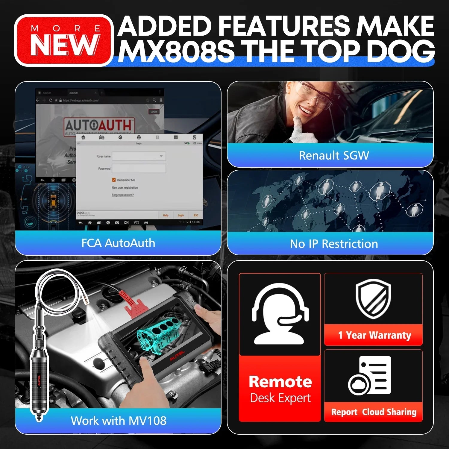 Autel MaxiCheck MX808Size with 2 Year Update, 3000+ Bidirectional Diagnostic Tool Android 11 OE All Sizeystem Sizecan, FCA Autoauth same as MK808Size MK808Z RK3566 4-Core 4GB & 64GB