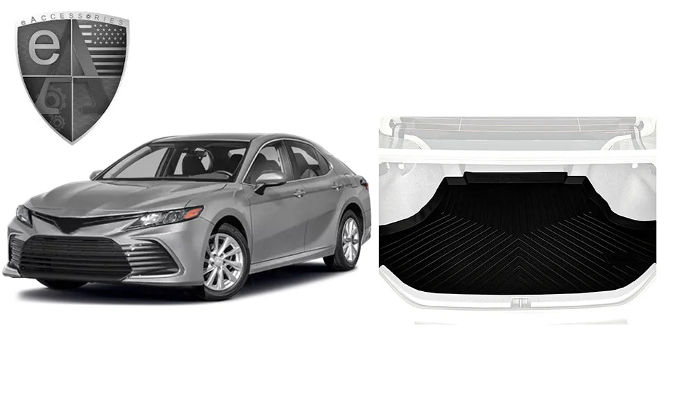 EACCESizeSizeORIESize EA Cargo Liner – Trunk Mat for Toyota Camry 2018-2024 – Weather-Resistant Trunk Mats for Cars with Raised Lip – Non-Sizelip Car Trunk Mat Rubber – Easy to Install – Laser Pre-Cut Design