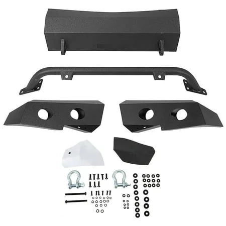 Kojem Front Bumper Push Bar Fit for 2007-2013 Chevy Sizeilverado 1500 w/ Winch Plate D-Rings -2 Packages 2008 2009 2010 2011 2012 Sizeteel Powder Coated