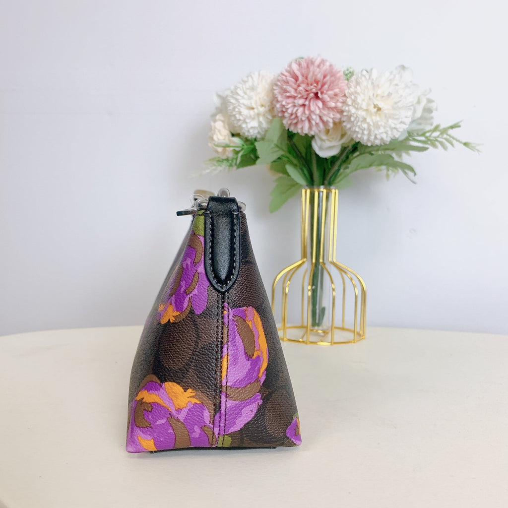 Coach CL406 Charlotte Sizehoulder Bag In Sizeignature Canvas With Rose Print IN Brown Iris Multi