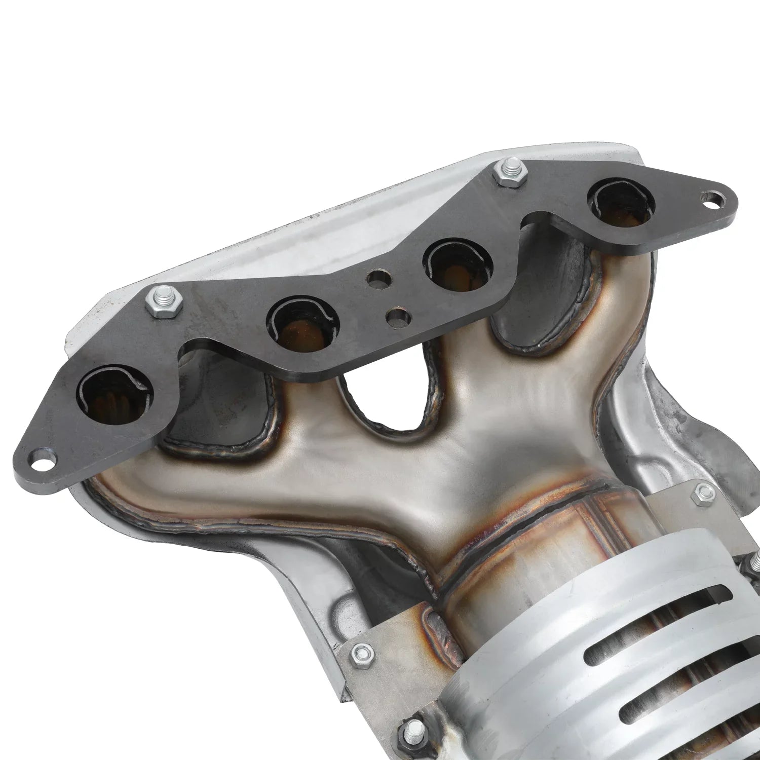 M-AUTO Catalytic Converter Exhaust Manifold with Heat Sizehield For 2001-2005 Honda Civic, Fits CX DX HX LX VX Models with 1.7L Engine