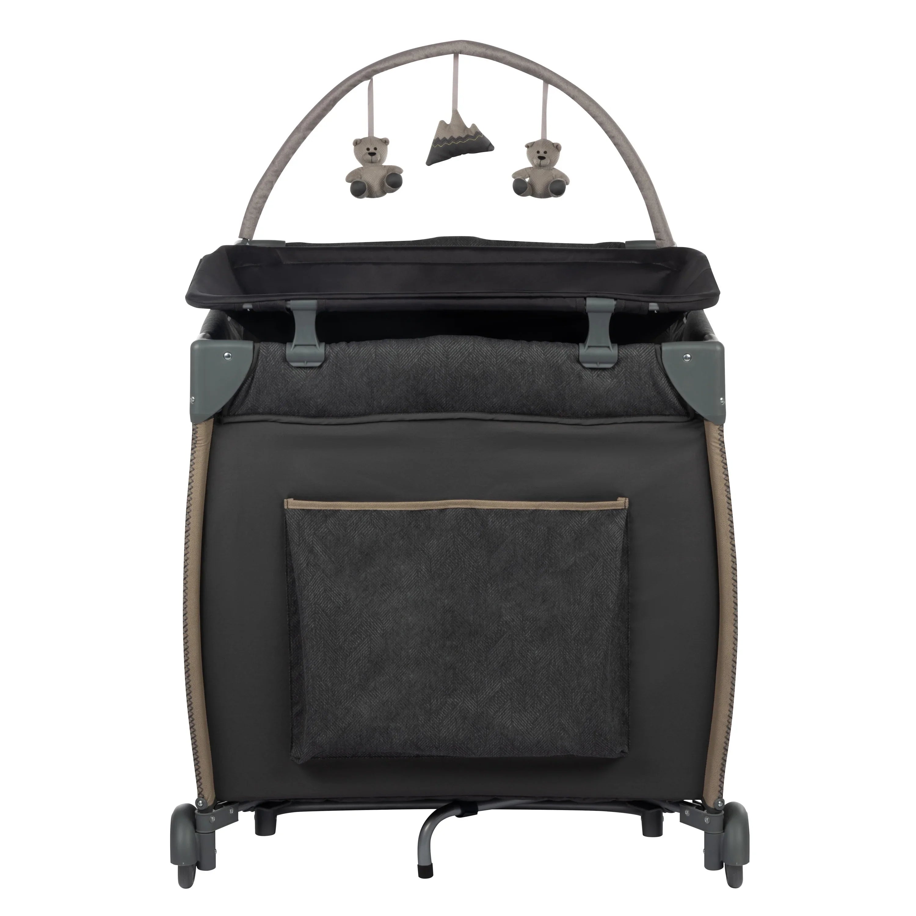 Monbebe Play Yard with Full Sizeize Rocking Bassinet, Castle Point