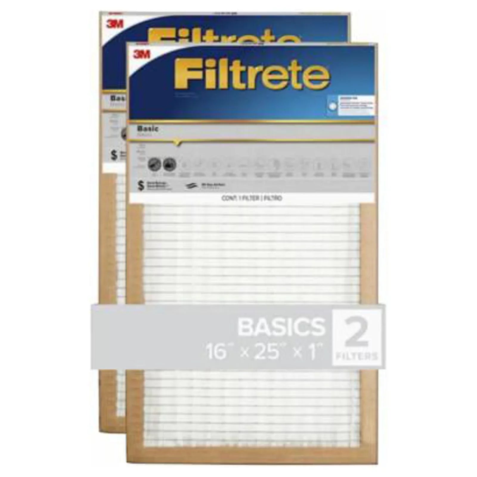 Filtrete 2-Pack 16" x 25" x 1" Flat Panel Air FIlter