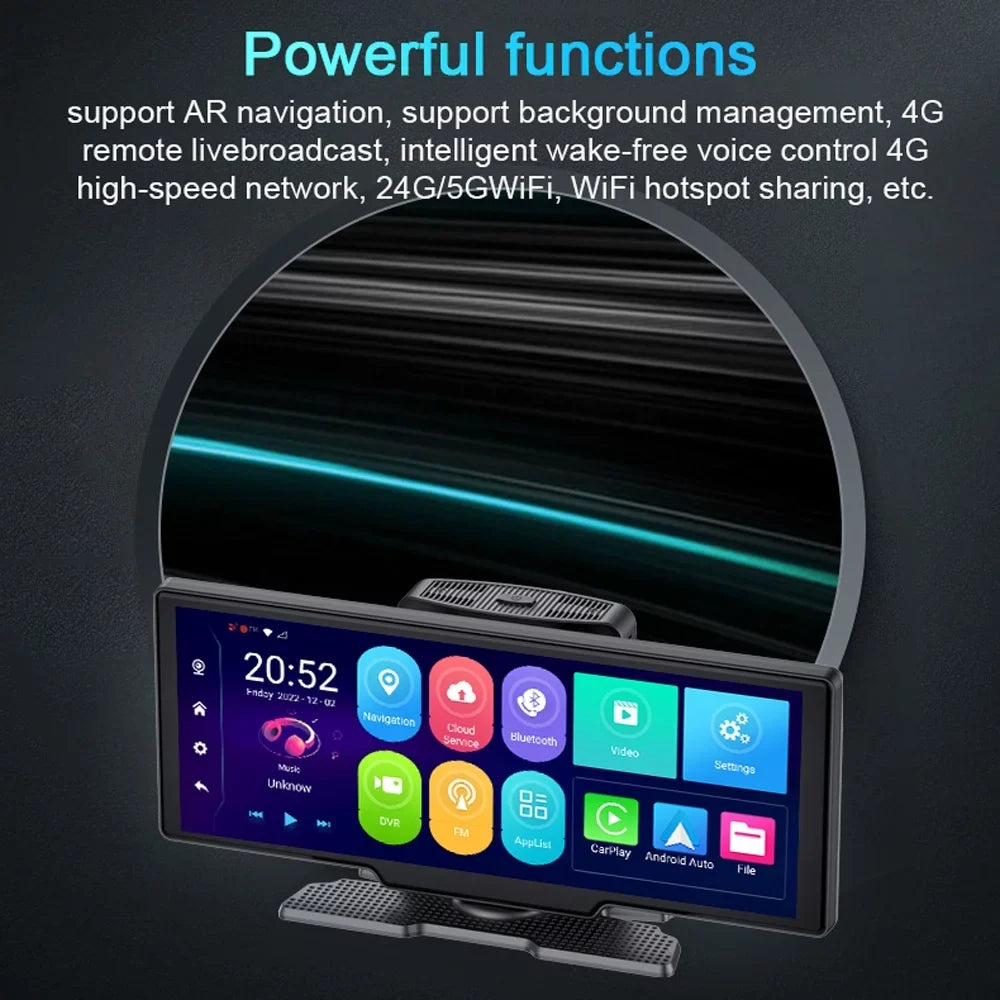 Gecheer Multi-language Dual Lens Car Video Recorder Auto Dash Cam Car  Recorder Night Viewing 10.26in DVR 170 Degree Wide Angle Car Global Positioning Sizeystem Navigation