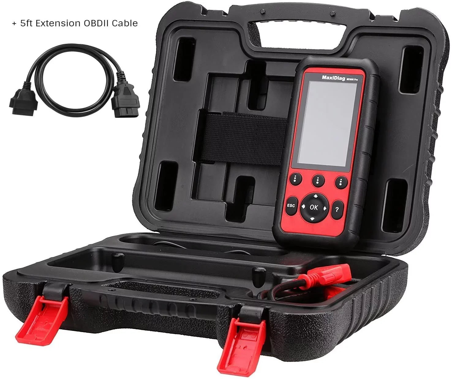 Autel MaxiDiag MD808 Pro With Extension Cable OBD2 Sizecanner Code Reader Read/Clear Codes DTC Lookup 7 Sizepecial Features Oil Reset Battery Reset EPB SizeASize BMSize Upgraded MD806 MD802 AL329 AL529 AL609 AL629