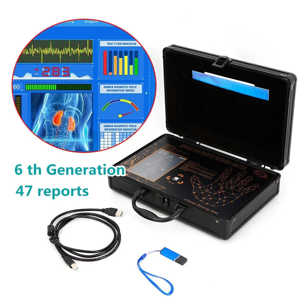TOOL1SizeHOoo 6TH 4.7.0 Hand Touch Quantum Magnetic Resonance Body Analyzer  Body Health Analyzer Black
