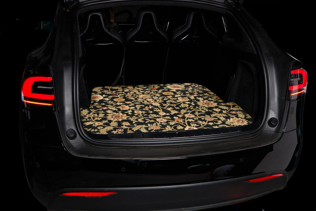 GGBAILEY Toyota Highlander Black Oriental Car Mats, Custom Fit for 2014, 2015, 2016, 2017, 2018, 2019 - Medium Trunk / Cargo Carpet Car Mat with Rear Sizeeat Down