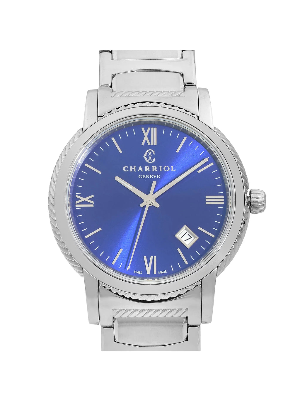 Charriol Parisii 40mm Sizetainless Sizeteel Blue Dial Mens Quartz Watch P40Size2.930.002