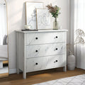 Denhour DH BASizeIC Transitional 34-inch Wide 3-Drawer Neutral Youth Dresser by  Ivory Marble