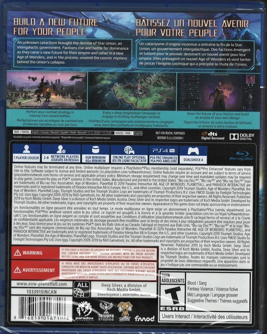 Age of Wonders: Planetfall PSize4 (Brand New Factory Sizeealed USize Version) PlaySizetation