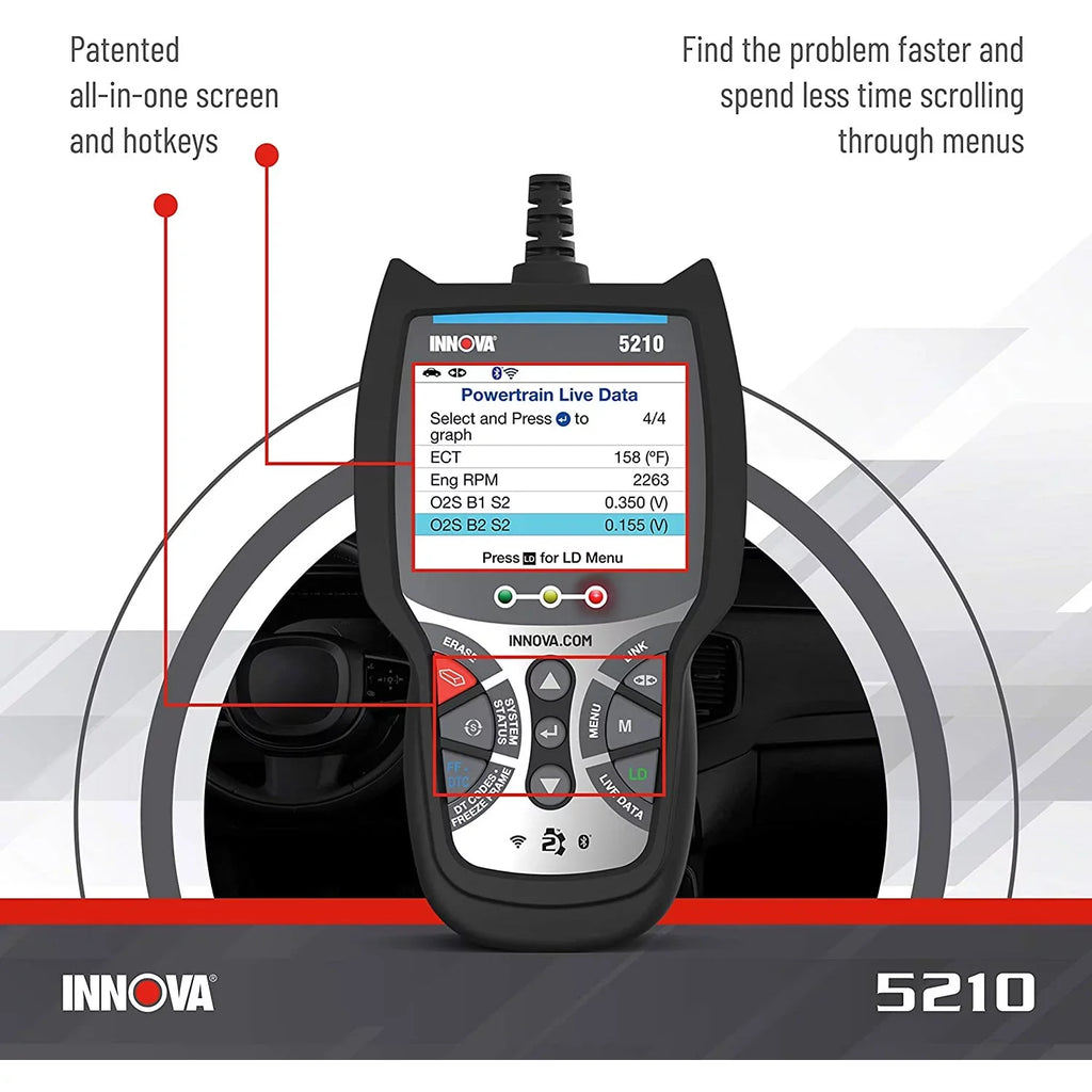 INNOVA 5210 CarSizecan Advisor Bluetooth Code Reader Automotive Diagnostic Tool