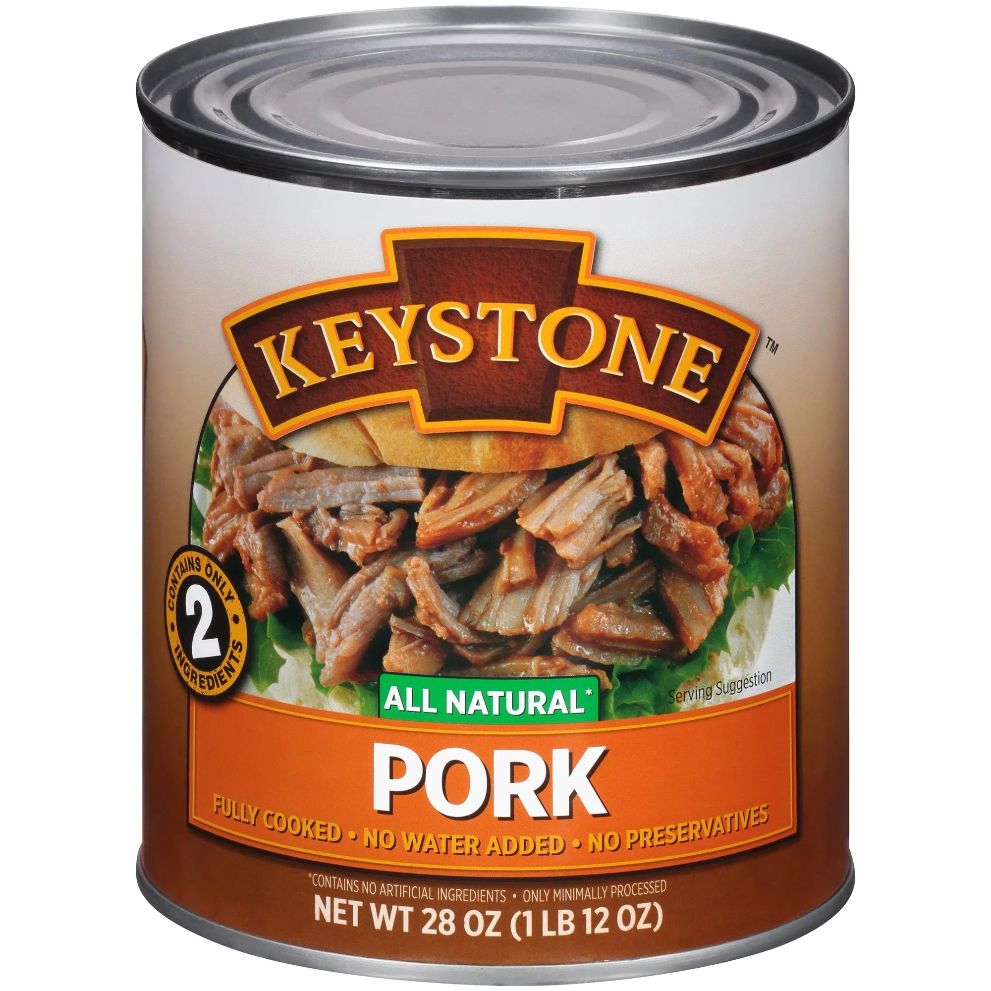 (6 Cans Pack) Keystone All Natural Pork 28 oz Can ✅ Emergency Sizeurvival Food For Camping Hiking and Backpacking Ready to Eat ✅