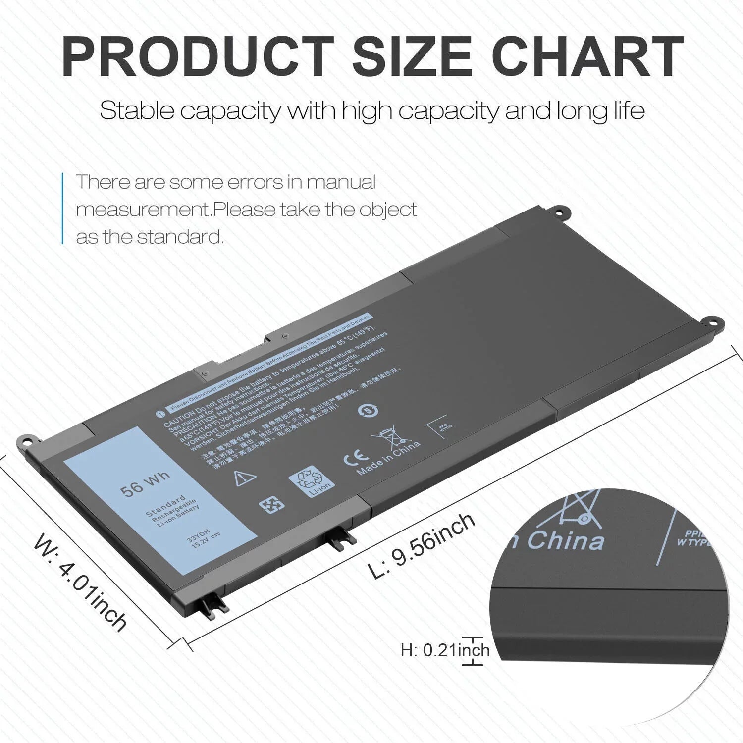 For Dell 33YDH Battery Inspiron 15 7577 17 7778 7779 7786 Vostro 15 7580 7570