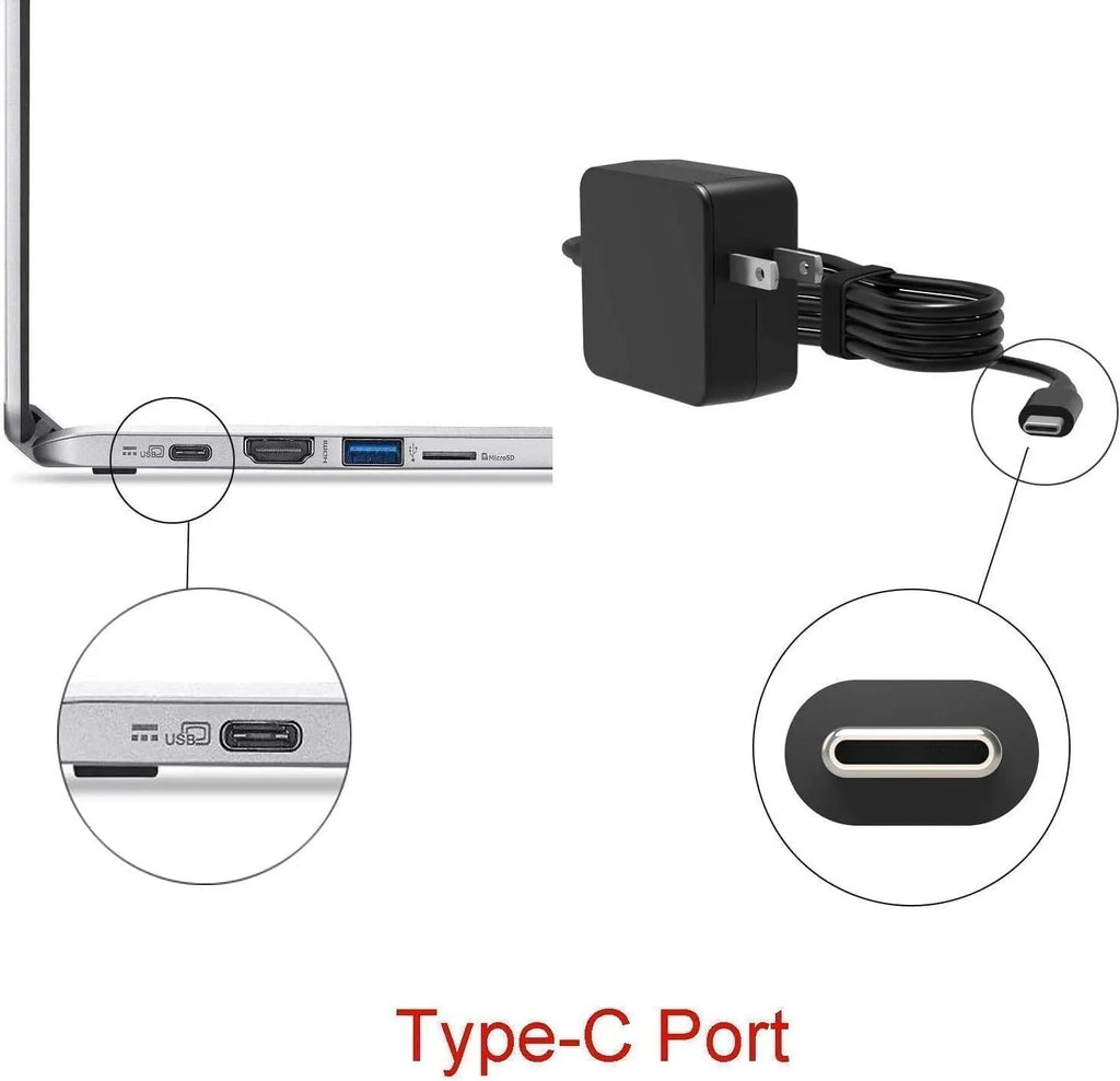 Guy-Tech 45w USizeB-C Ac Adapter Compatible with Lenovo 100e Chromebook 81MA0000USize Power Cord