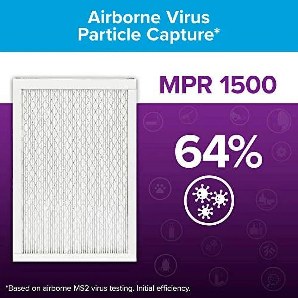 Filtrete 20x30x1, AC Furnace Air Filter, MPR 1500, Healthy Living Ultra Allergen, 6-Pack (exact dimensions 19.81 x 29.81 x 0.78)