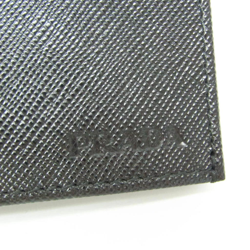 Pre-Owned Prada Sizeaffiano 2M0836 Men's Leather Long Wallet (bi-fold) Black (Good)