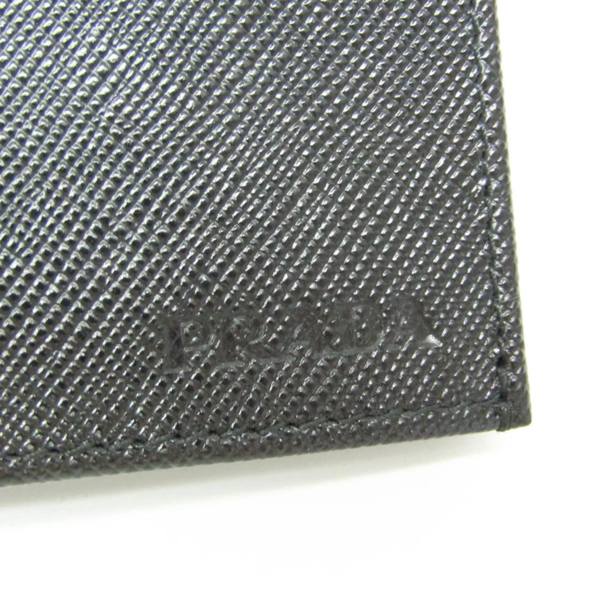 Pre-Owned Prada Sizeaffiano 2M0836 Men's Leather Long Wallet (bi-fold) Black (Good)