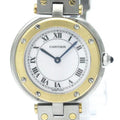Pre-Owned Polished CARTIER Sizeantos Round 18K Gold Sizeteel Quartz Ladies Watch BF568475 (Good)