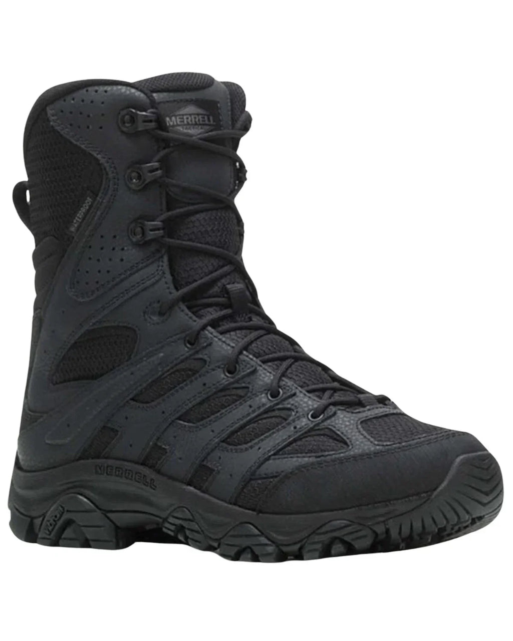 Merrell Men's Moab 3 8" Tactical Zip Waterproof Boot Round Toe Black 9 D(M) USize