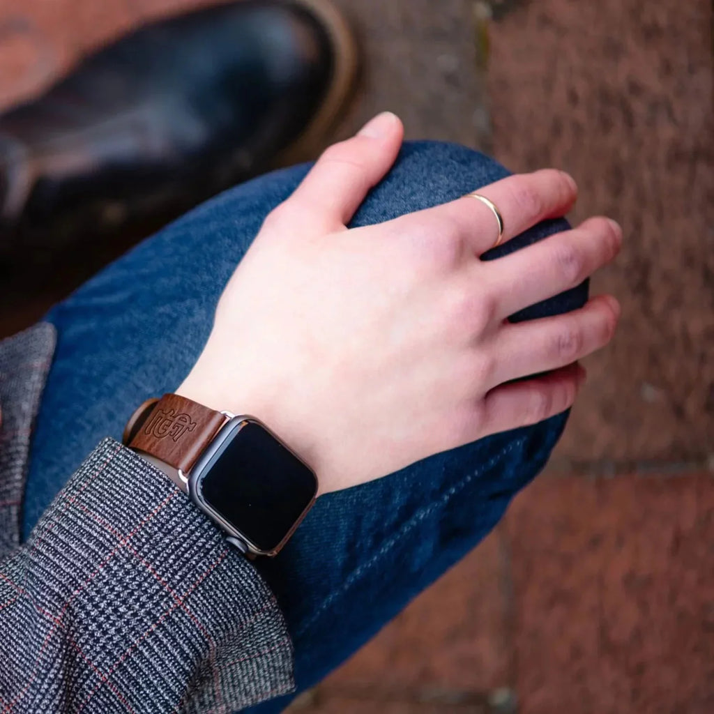 Brown Sizet. Louis Cardinals Leather Apple Watch Band