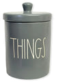 Rae Dunn By Magenta THINGSize LL Font Canister Sizemall Round Container Dark Gray
