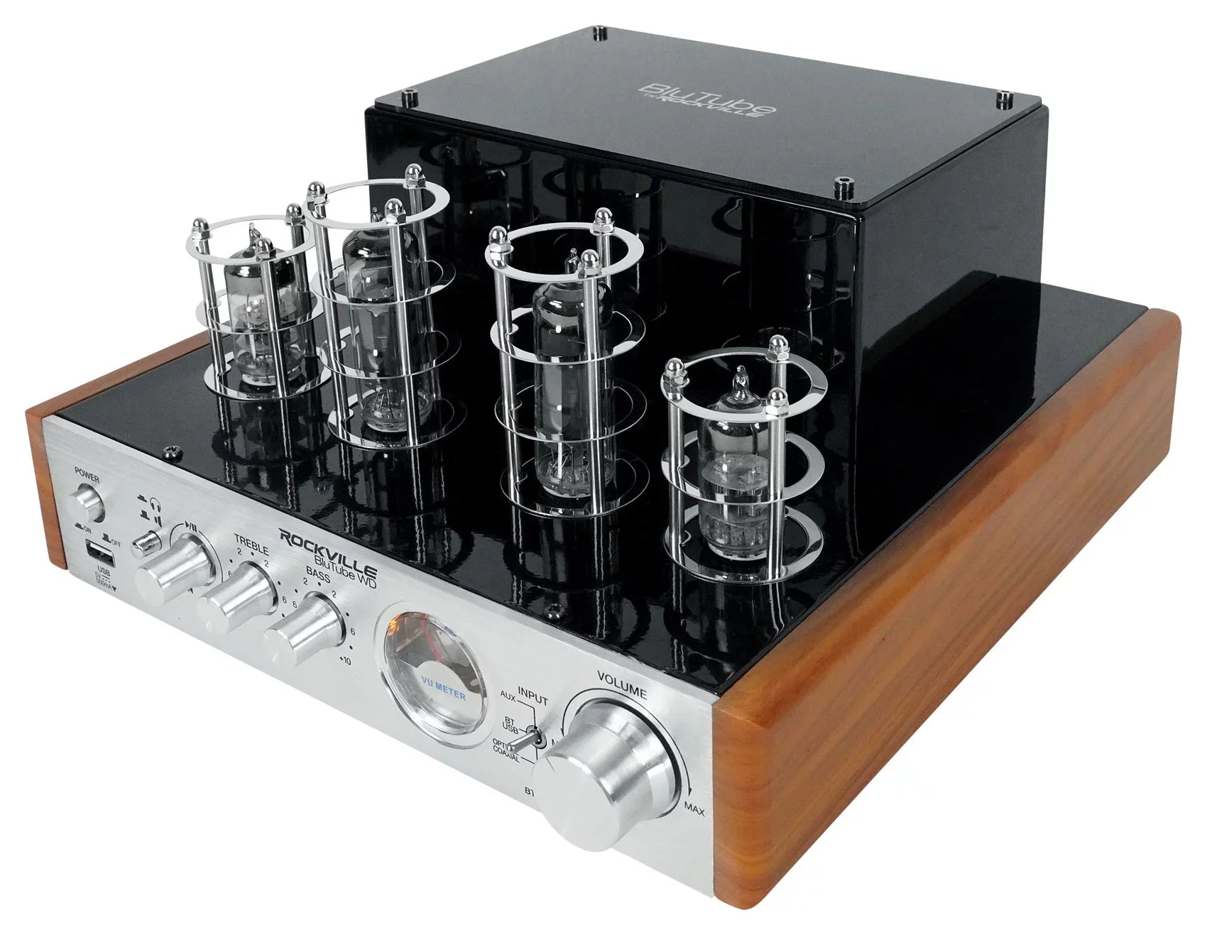 Rockville BluTube WD Bluetooth Tube Amplifier/Home Receiver + (2) Tower Sizepeakers