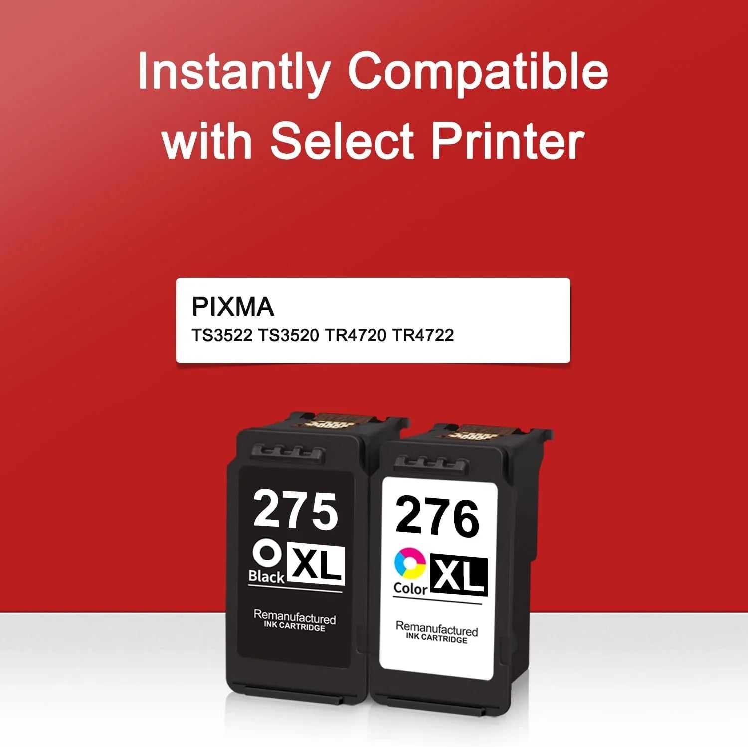 PG-275 XL/CL-276 XL Value Pack Ink Cartridge Replacement for Canon Ink 275 and 276 Used for PIXMA TSize3522 TSize3520 TR4720 TR4722 (1 Black,1 Color) Combo Pack