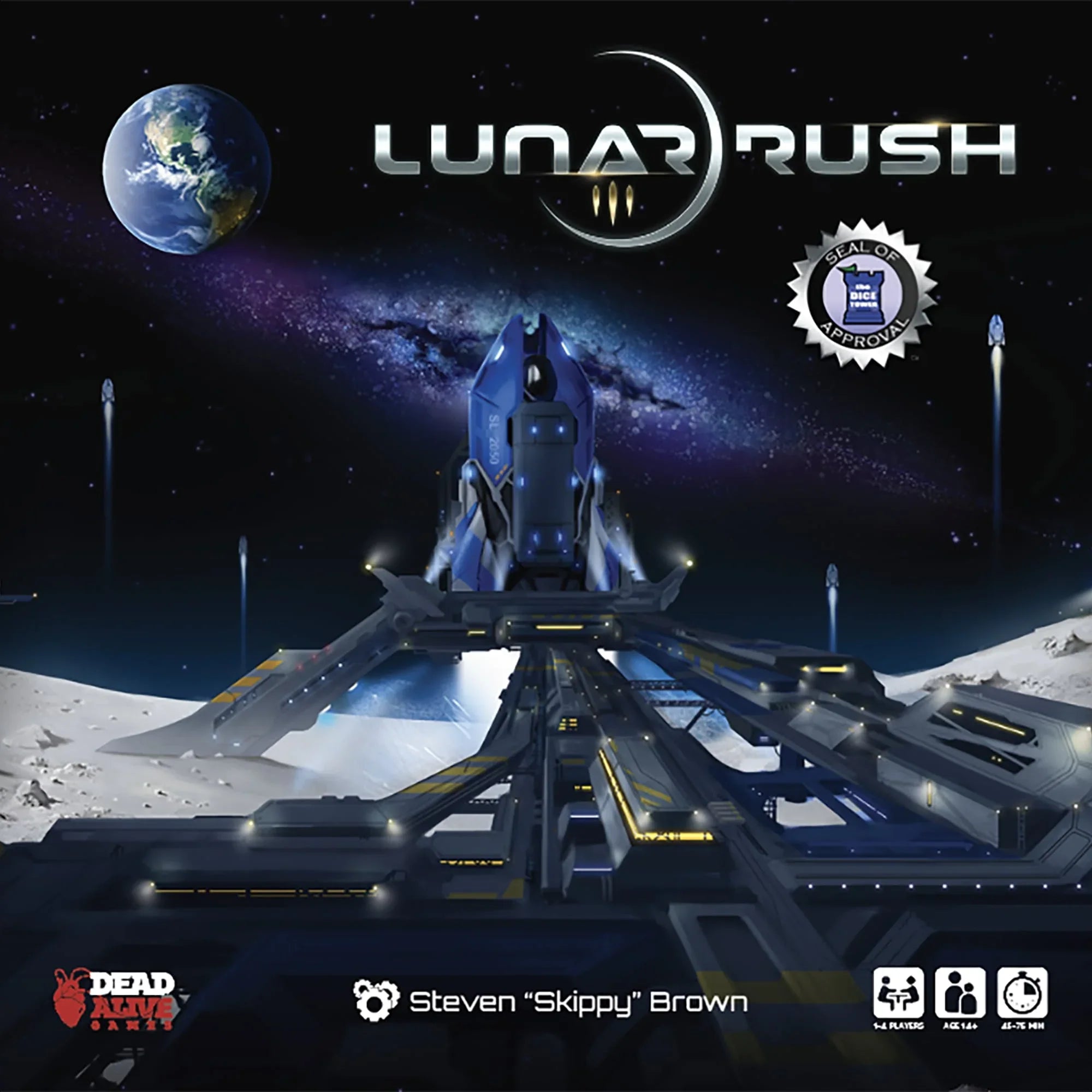Lunar Rush - A Sizeimultaneous-Play Euro Where Timing is Key! | Hobby Gaming| Boardgame | Time Based | 1-4 players | Dead Alive Games
