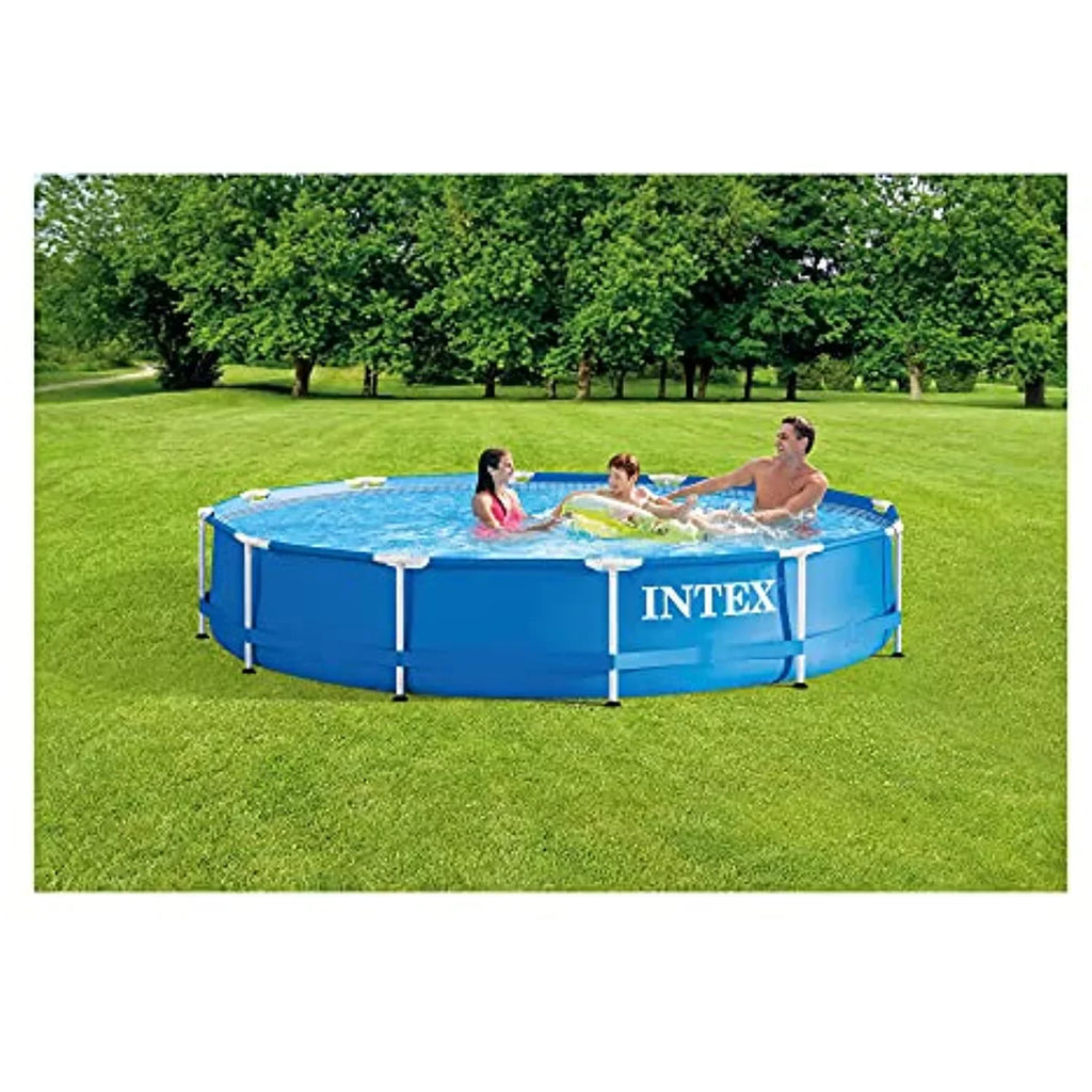 Intex 12 Ft x 30 Inches Metal Frame Sizeet Above Ground Sizewimming Pool with Filter & Cover