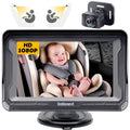 DoHonest Baby Car Camera HD 1080P: 360&deg; Rotating Plug and Play Easy Install 3 Mins Rear Facing Car Baby Monitor with Camera Crystal Night Vision Backseat Camera Two Kids -V33