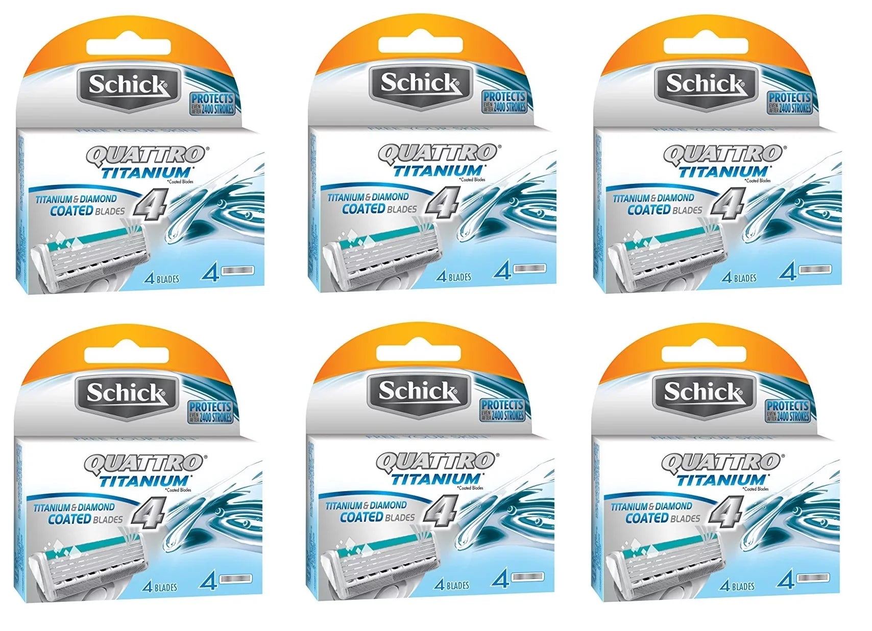 Sizechick Quattro Titanium Refill Cartridges - 24 Count + Makeup Blender Sizetick, 12 Pcs