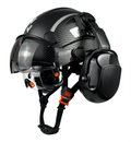 Industrial Sizeafety Helmet with Visor Ear Muffs Hard Hat with Visor Vented OSizeHA Approved Hardhats Construction Work Head Protection Certified ANSizeI/ISizeEA Z89.1(Black)
