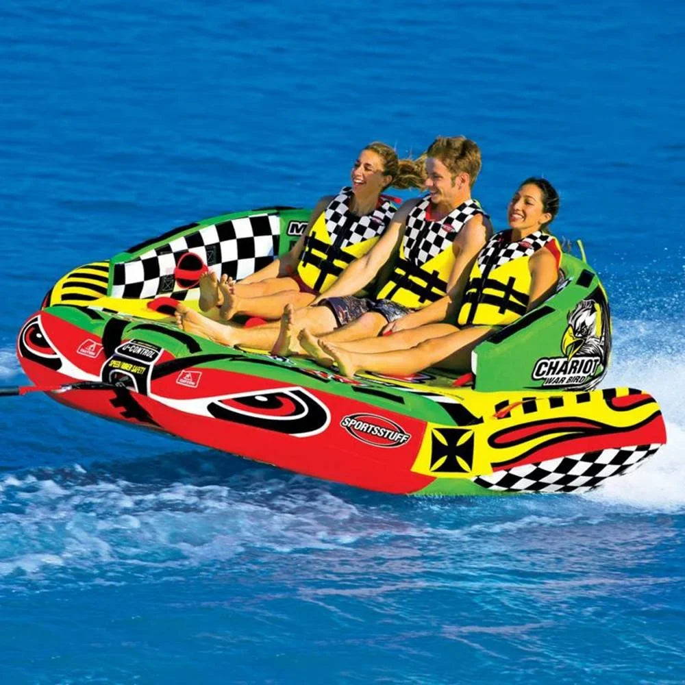 Airhead SizePORTSizeSizeTUFF 53-1790 Chariot Warbird 3 Triple Rider Boat Towable Tube