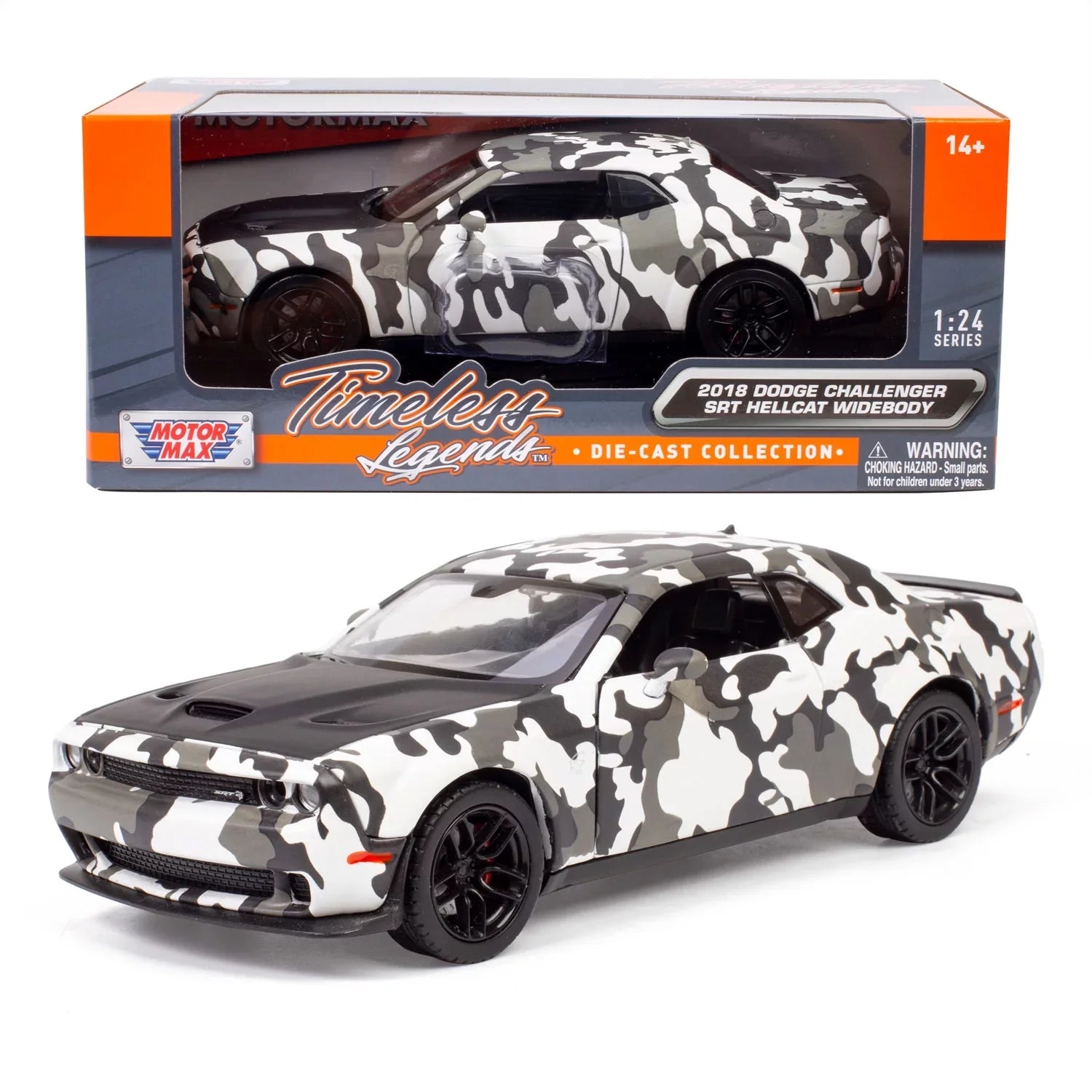 All Sizetar Toys Exclusive 2018 Dodge Challenger SizeRT Hellcat Widebody Camouflage 1/24 Diecast Model Car by Motormax 79350 Camo