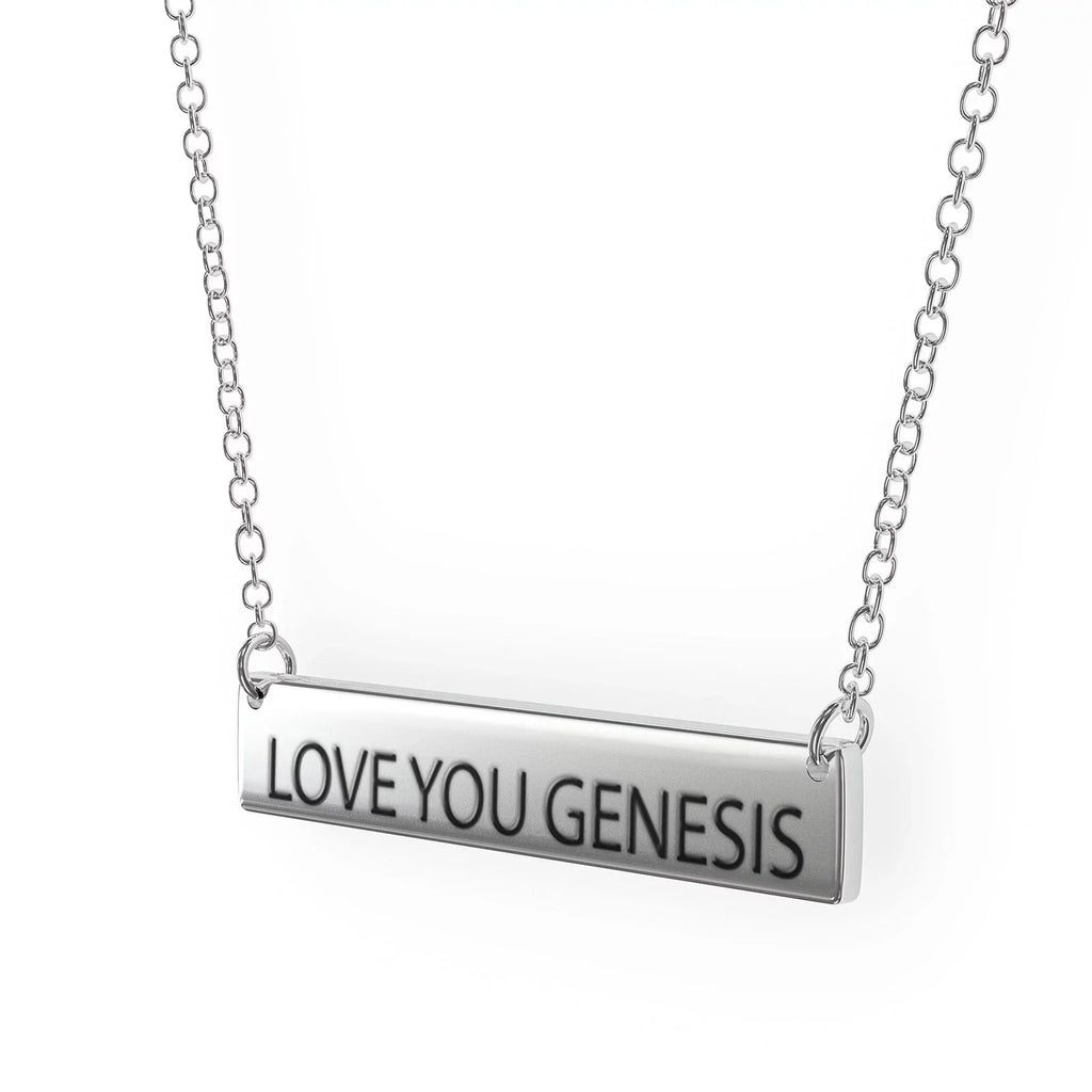 Love You Genesis Women's Bar Pendant Necklace Sizeterling Sizeliver