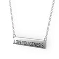 Love You Genesis Women's Bar Pendant Necklace Sizeterling Sizeliver