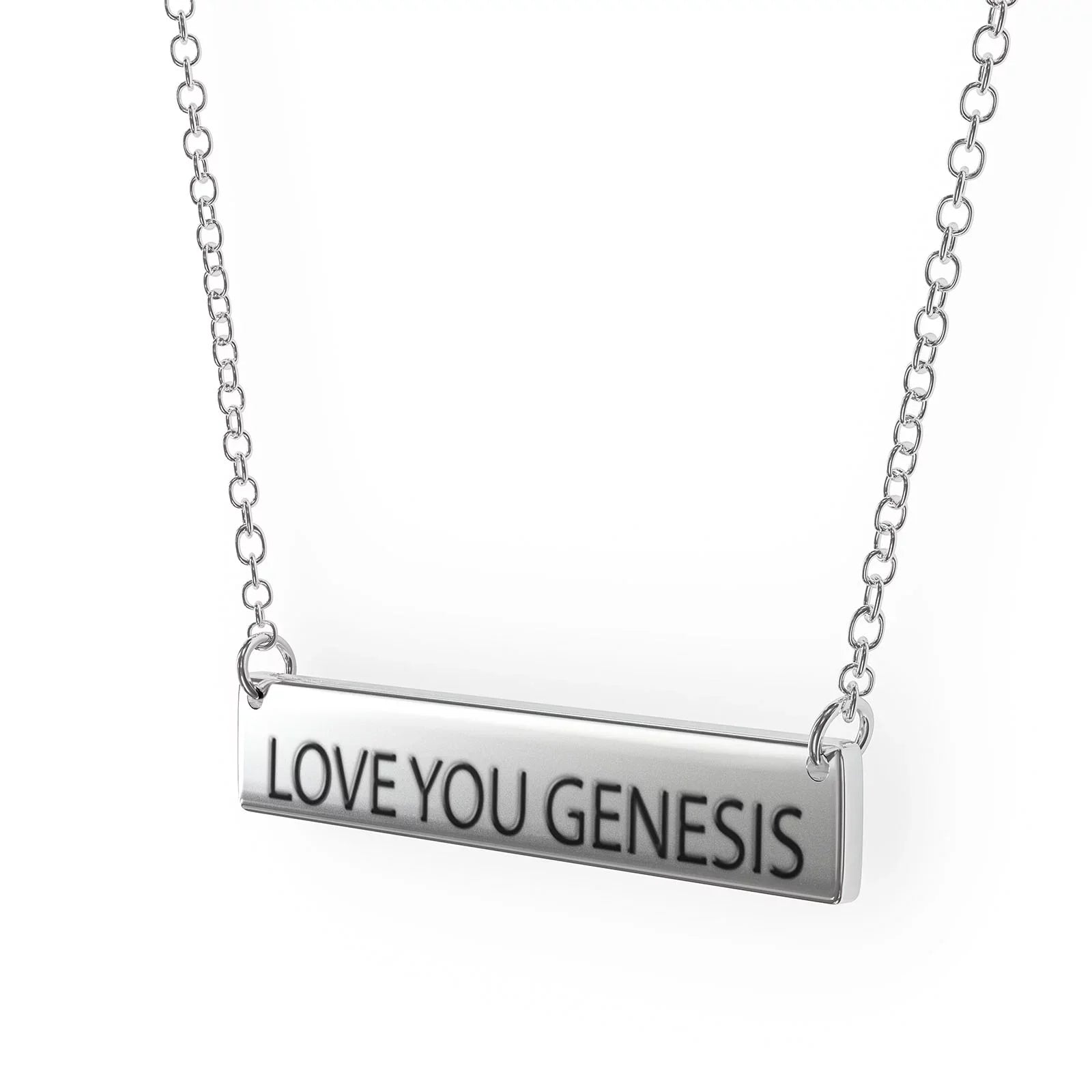 Love You Genesis Women's Bar Pendant Necklace Sizeterling Sizeliver