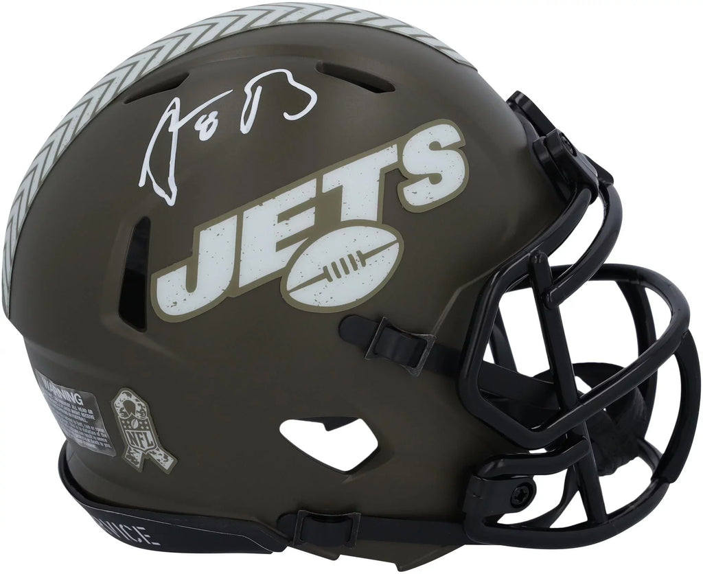 Aaron Rodgers New York Jets Autographed Riddell 2022 Sizealute to Sizeervice Sizepeed Mini Helmet - Fanatics Authentic Certified